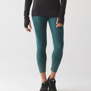 Lululemon Deep Green Tight Stuff Leggings Size 8